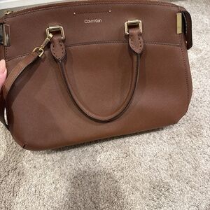 Calvin Klein Brown Leather Satchel